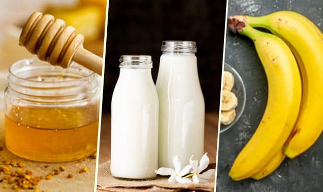 Healthy drink of banana and honey